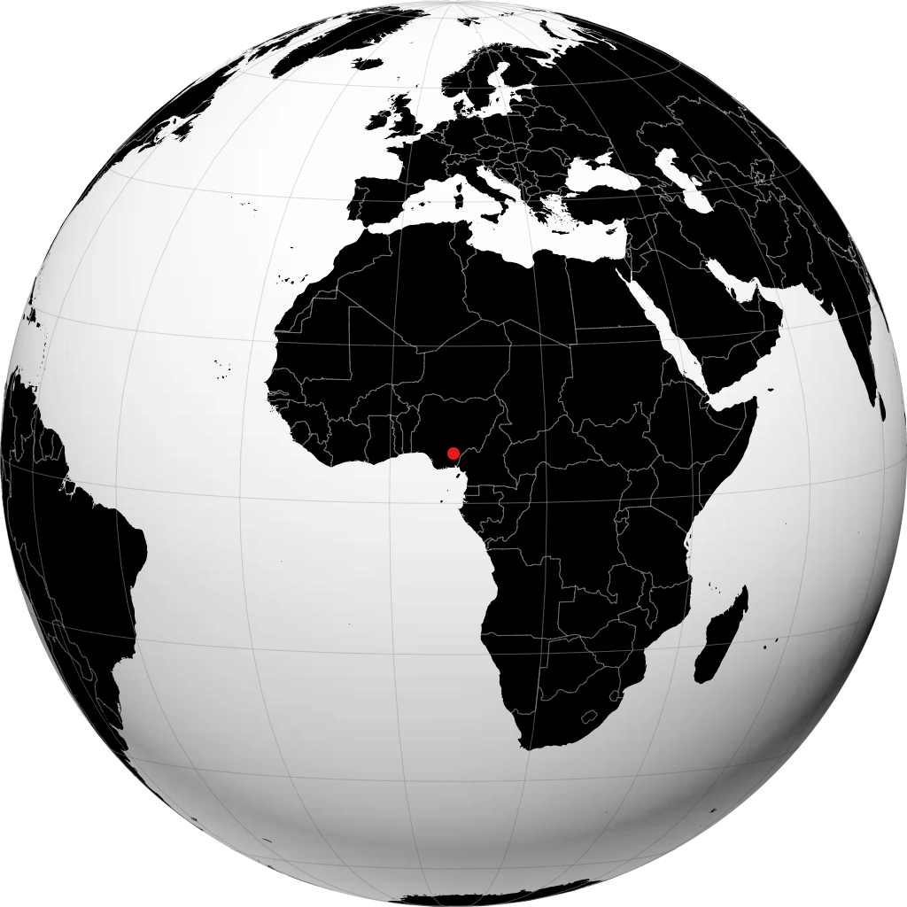 Abakaliki on the globe