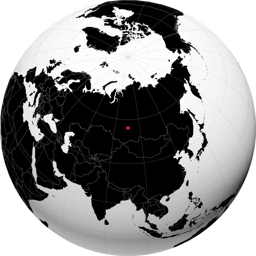 Achinsk on the globe