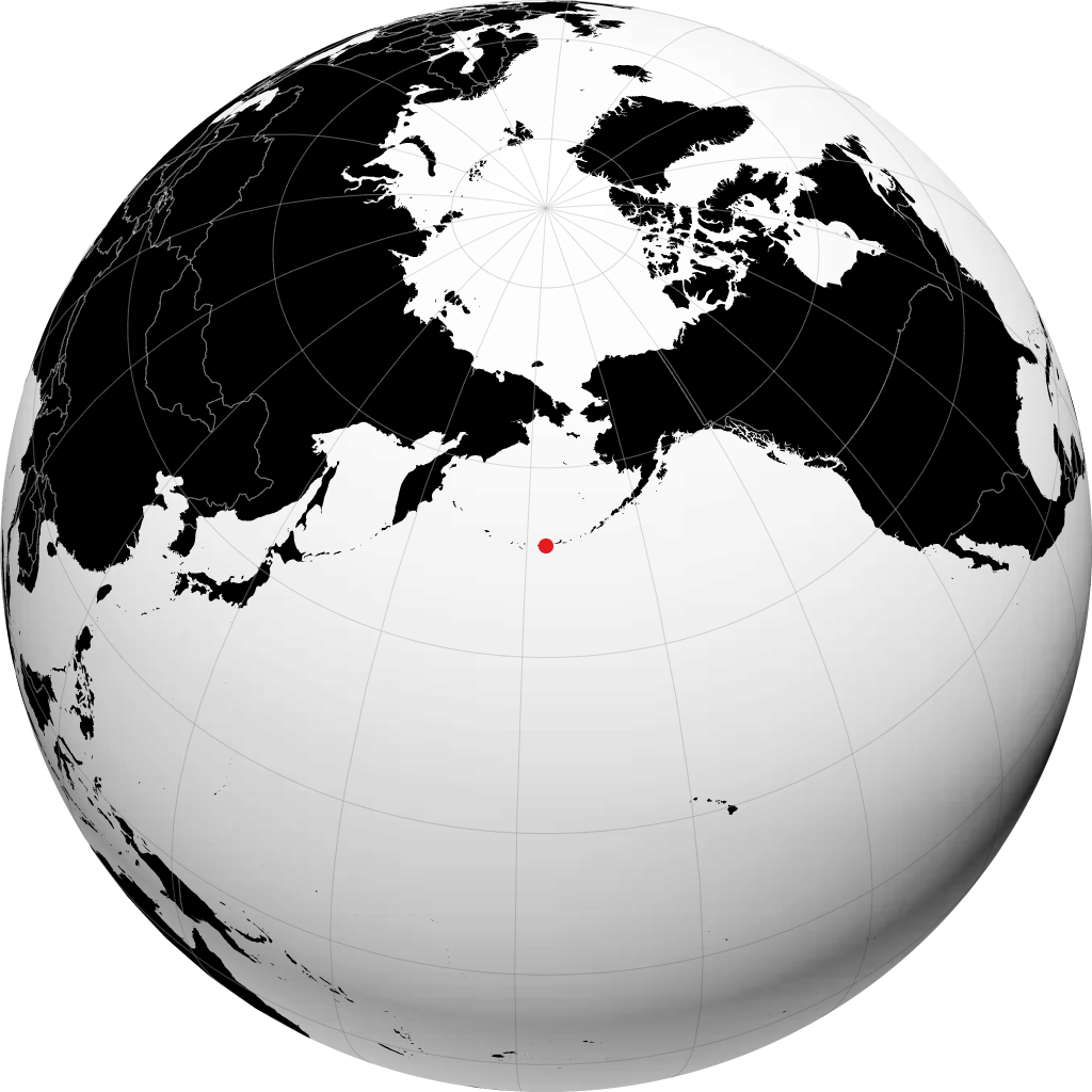 Adak on the globe