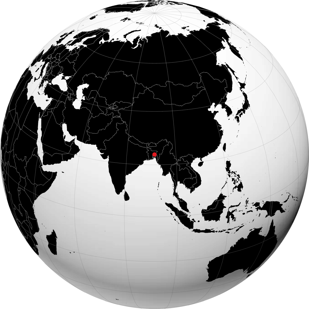 Agartala on the globe