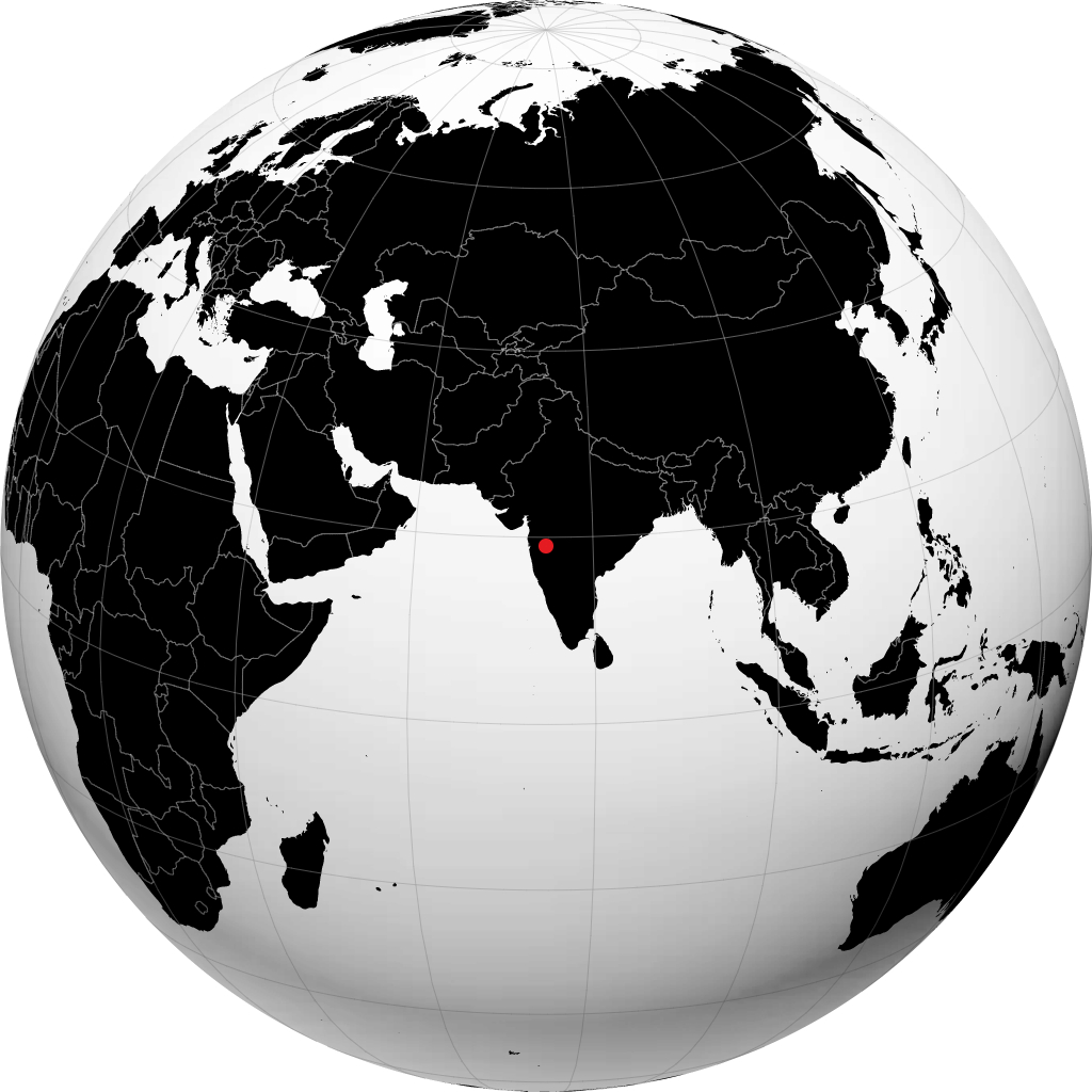 Ahmednagar on the globe