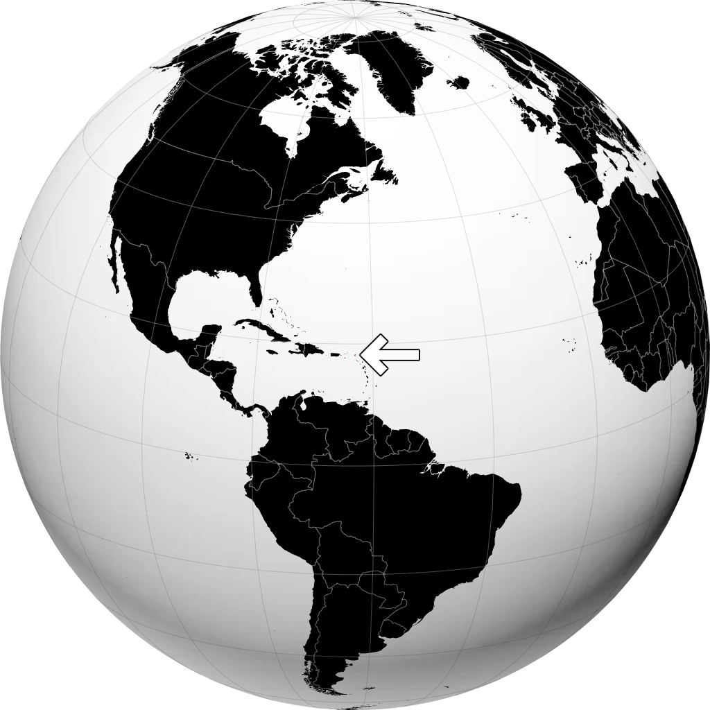 Anguilla on the globe