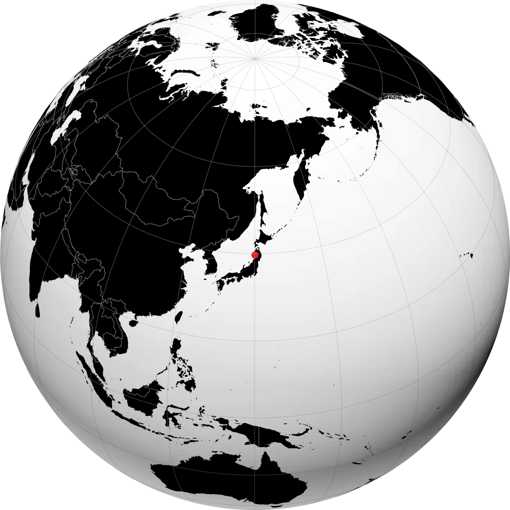 Akita on the globe