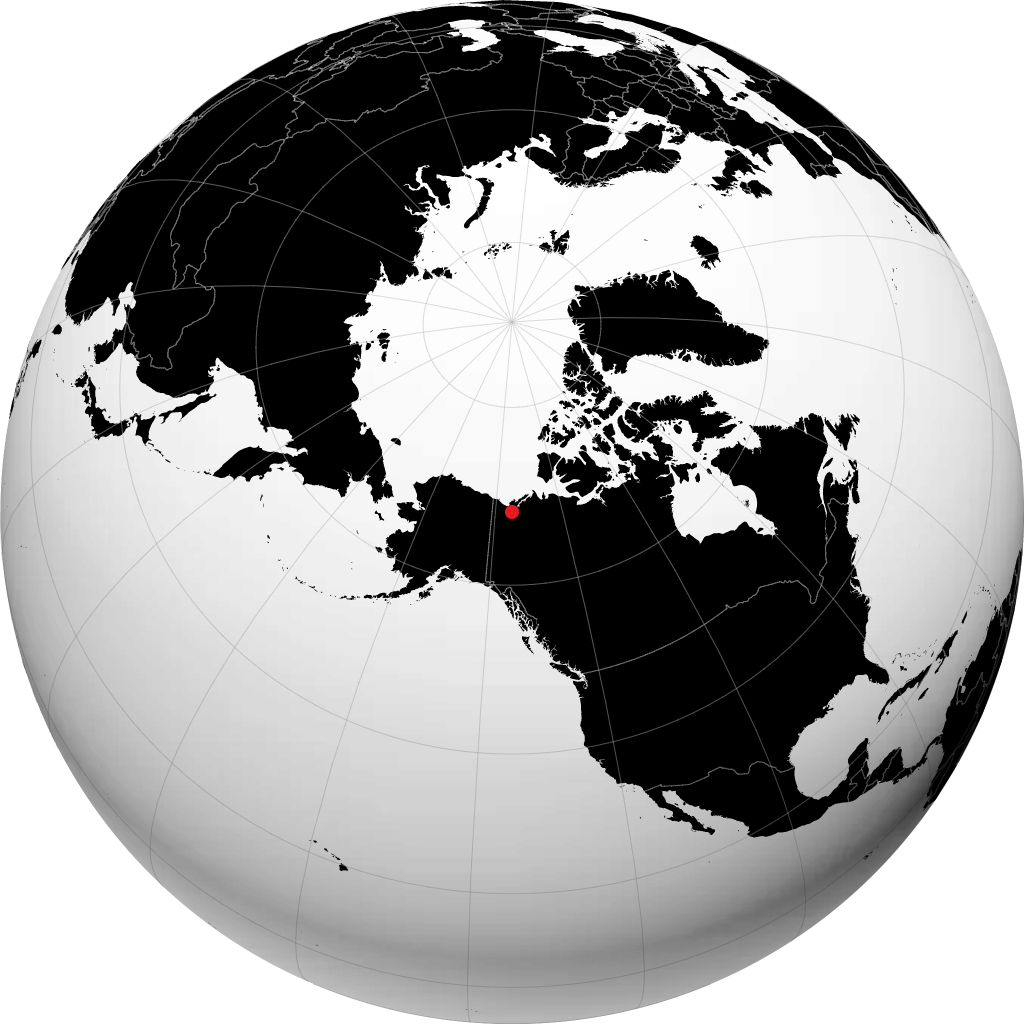 Aklavik on the globe