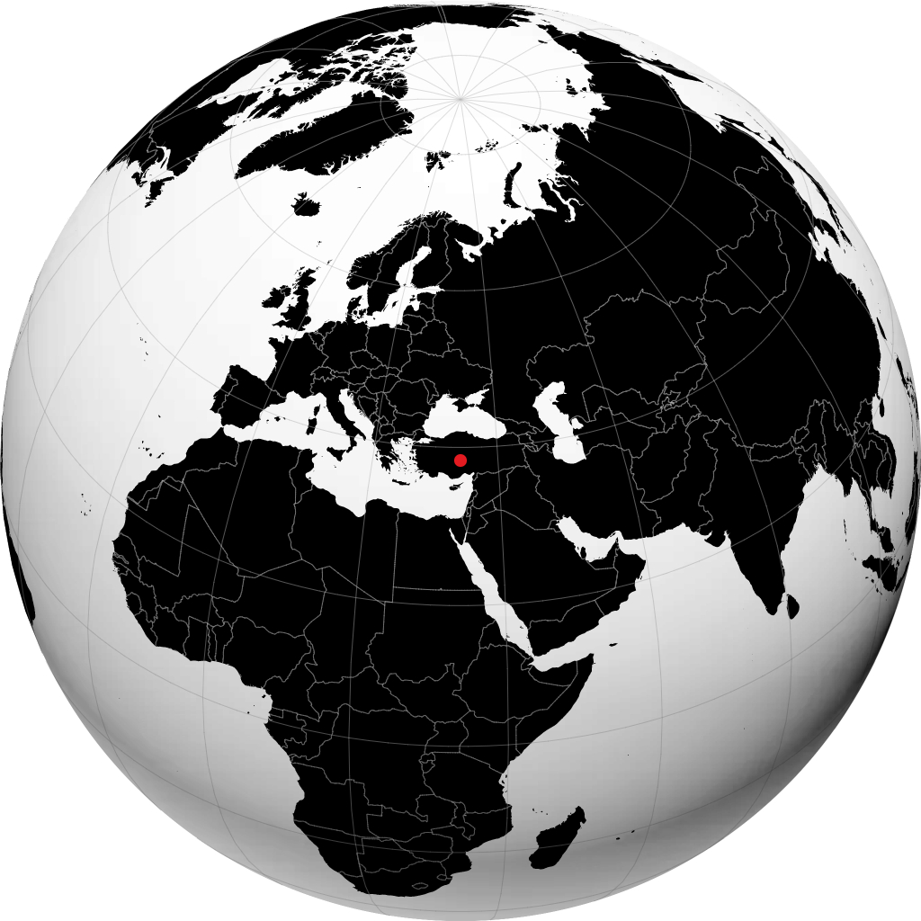 Aksaray on the globe