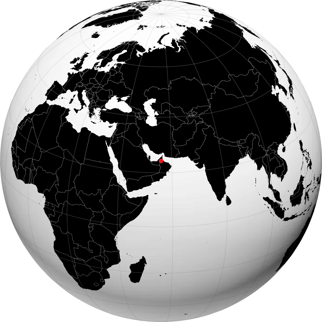 Al Ain on the globe