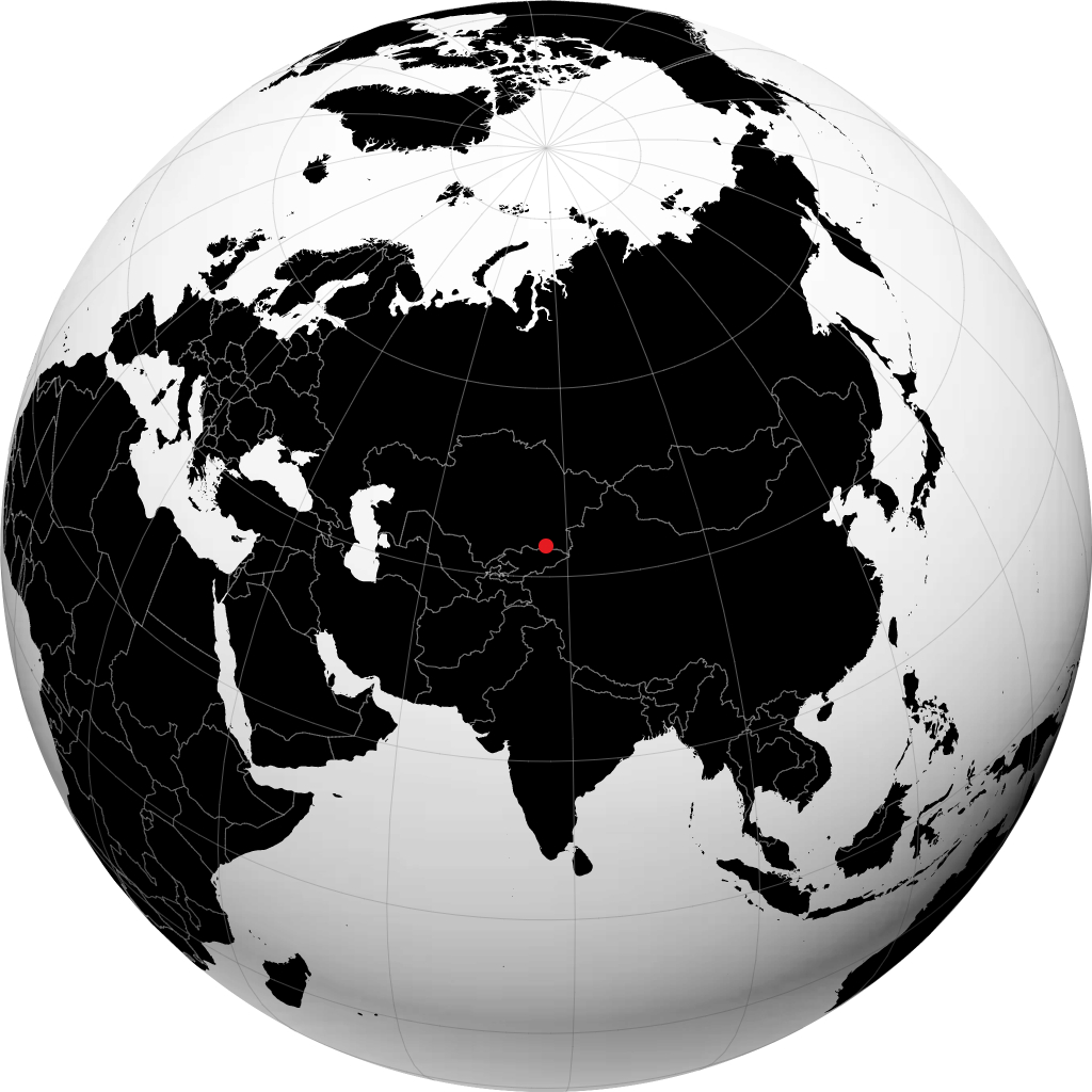 Almaty on the globe