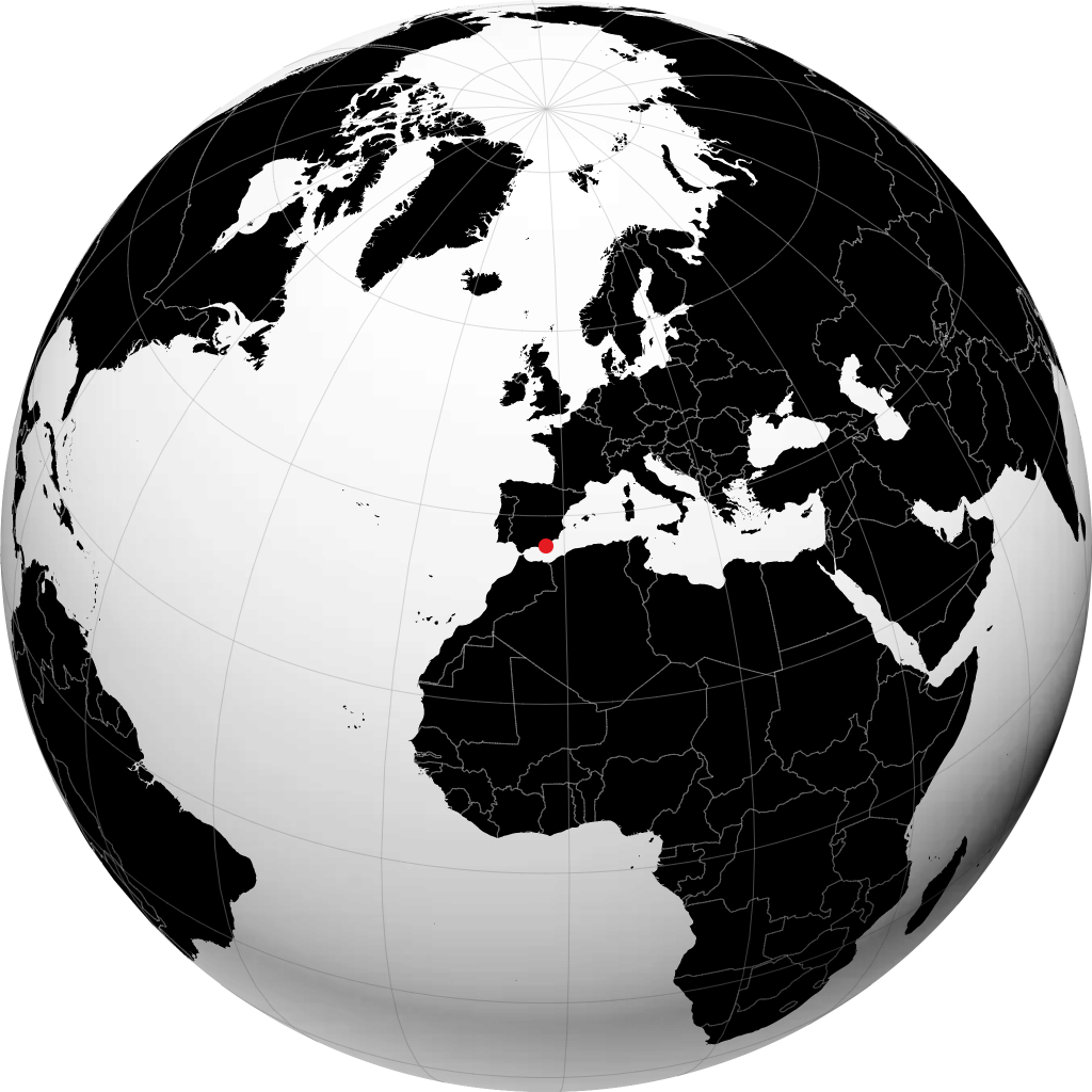 Almería on the globe