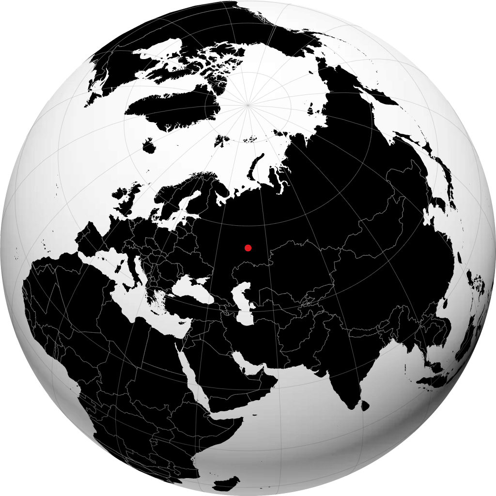 Almetyevsk on the globe