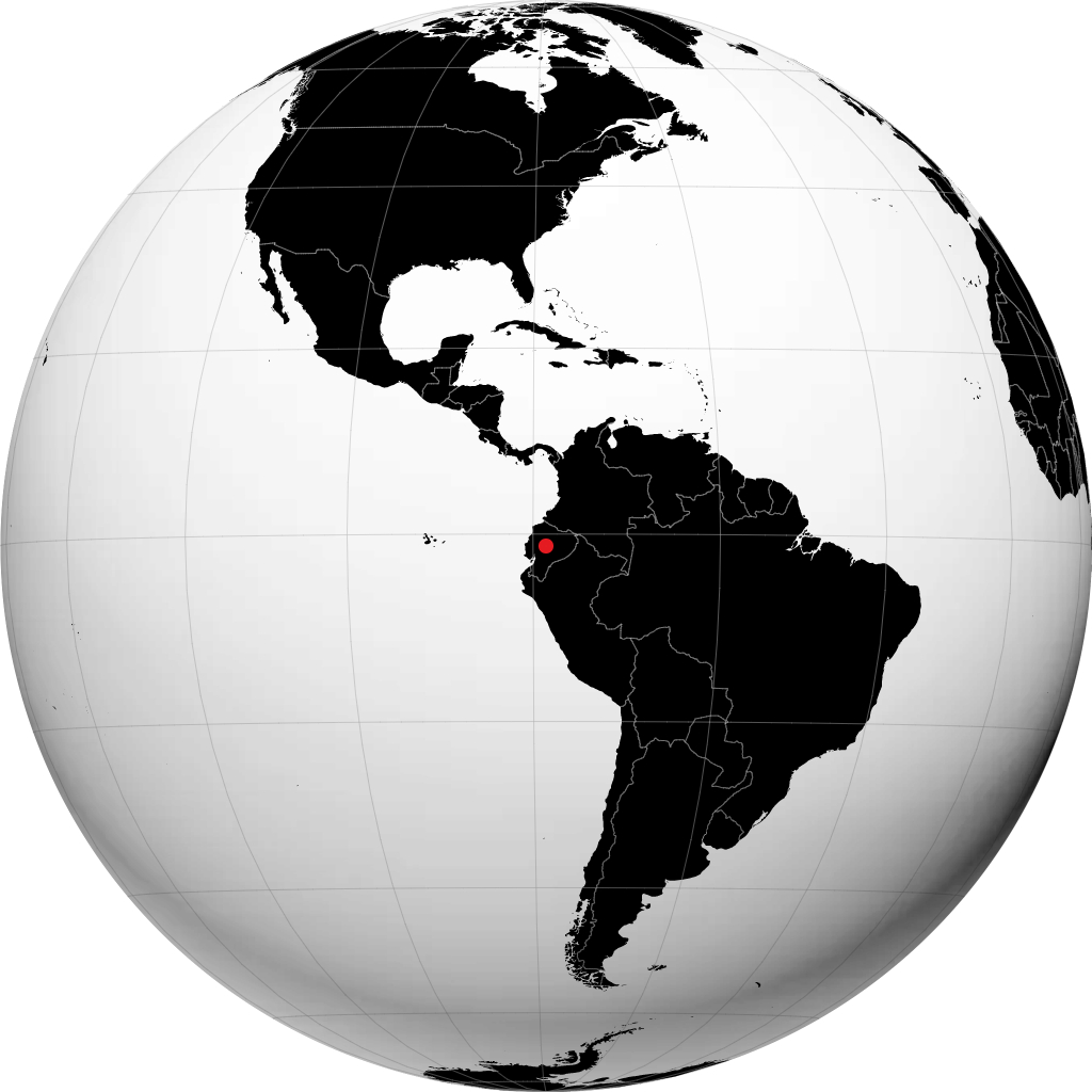 Ambato on the globe