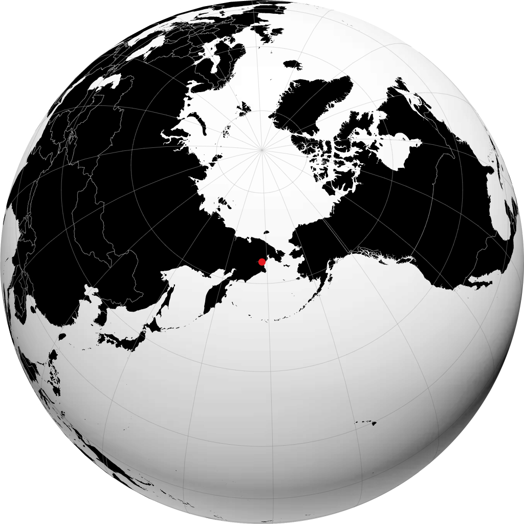 Anadyr on the globe