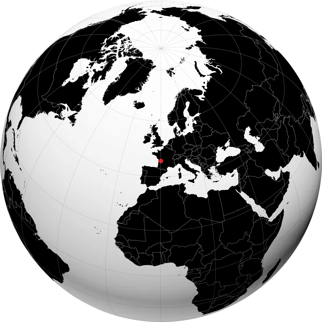 Angoulême on the globe