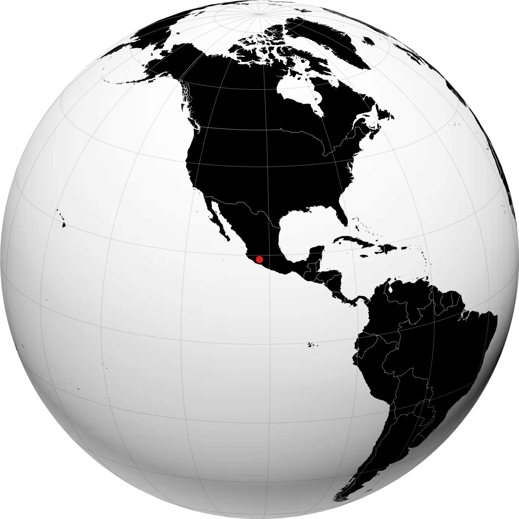 Apatzingán on the globe