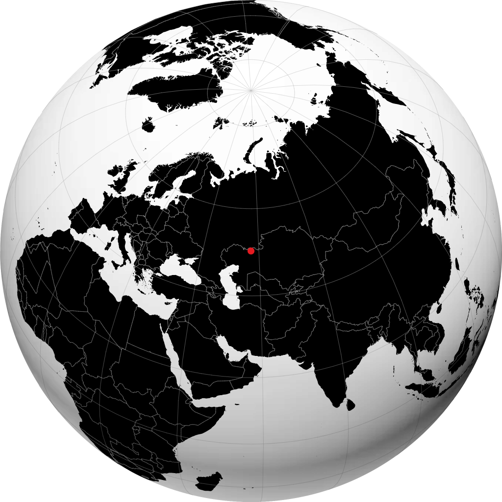 Aqtöbe on the globe