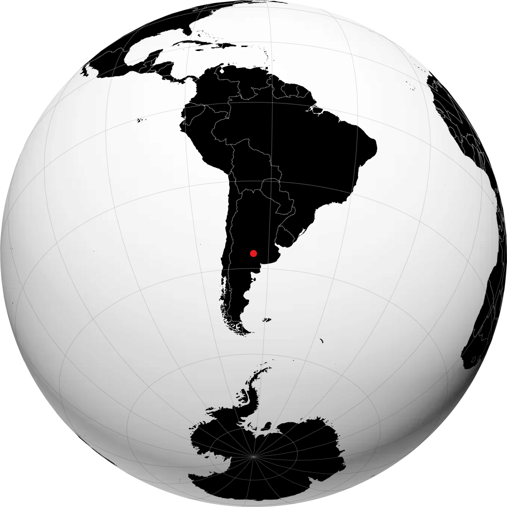 Santa Rosa on the globe