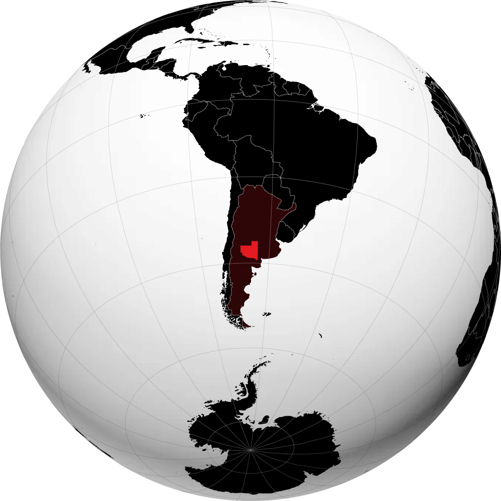 Provincia de La Pampa on the globe