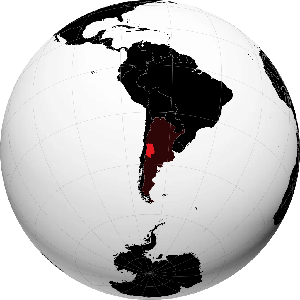 Provincia de Mendoza on the globe