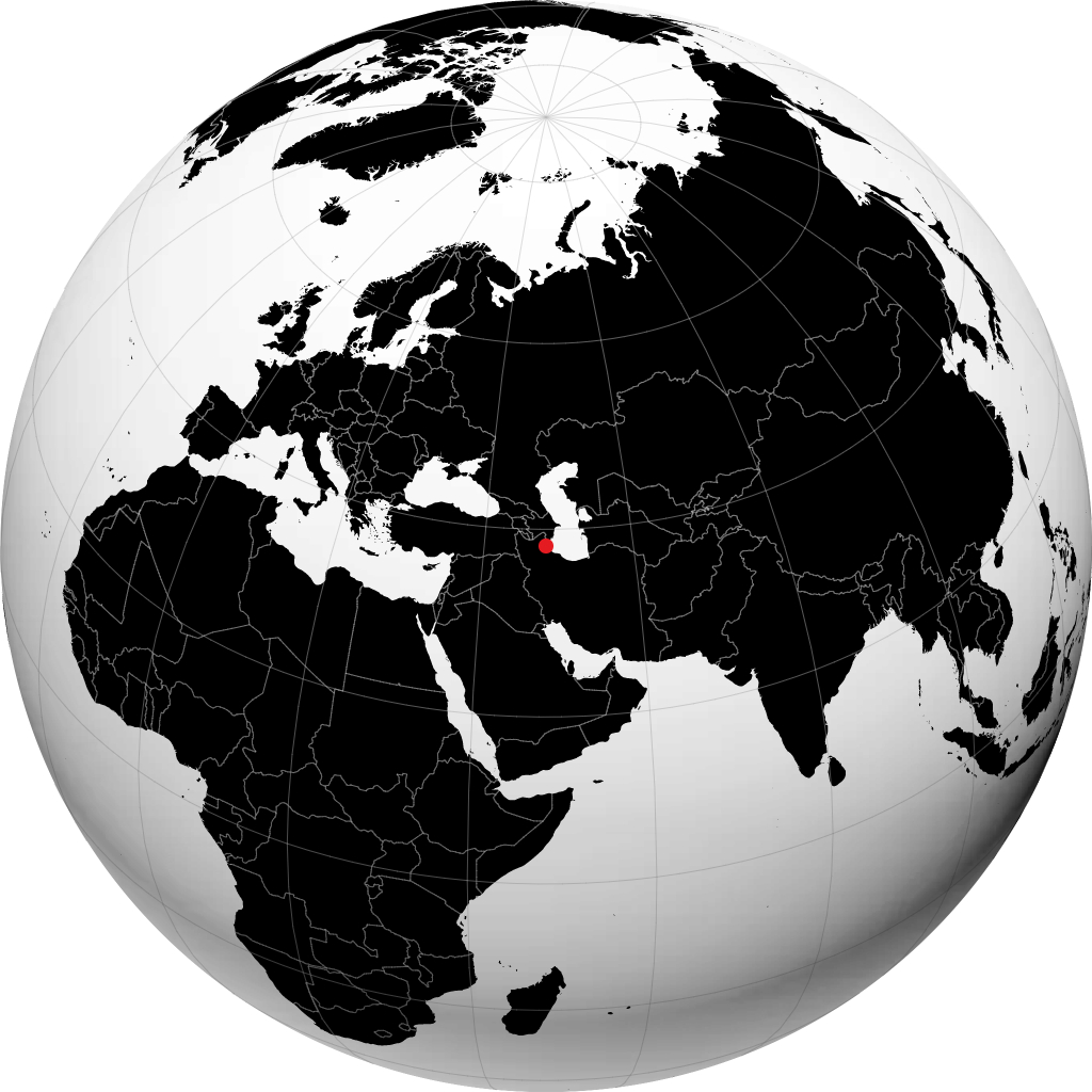 Ardabil on the globe