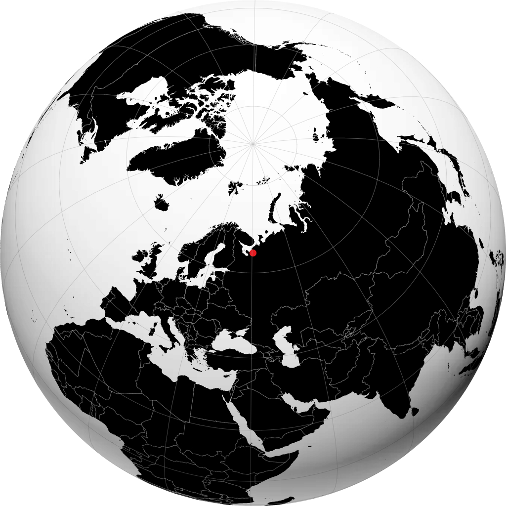 Arkhangelsk on the globe