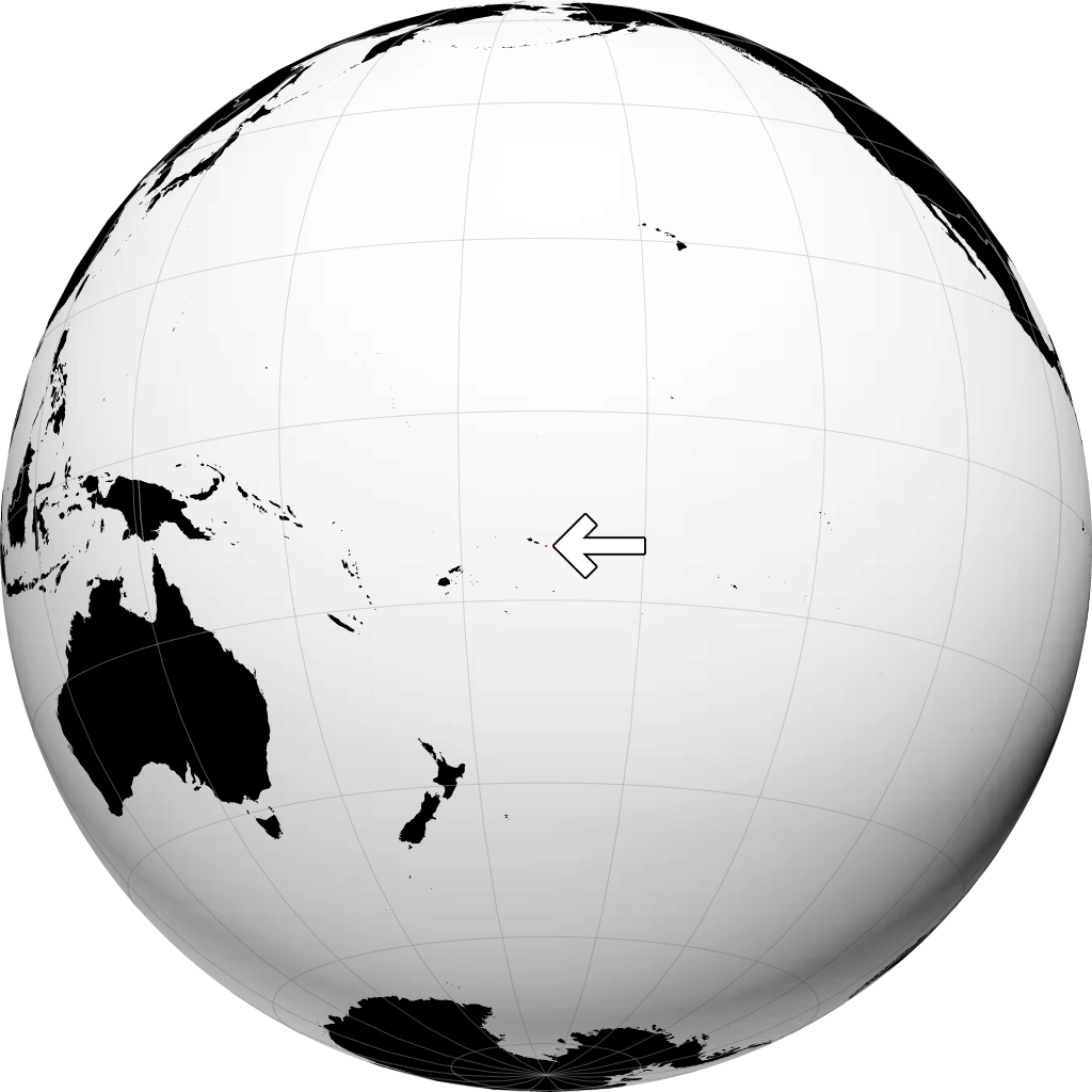 American Samoa on the globe