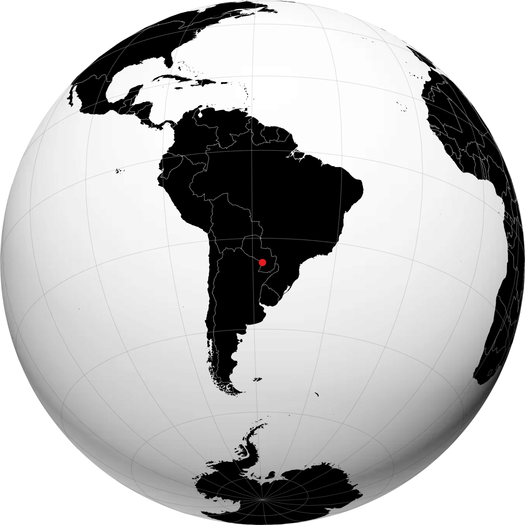 Asunción on the globe