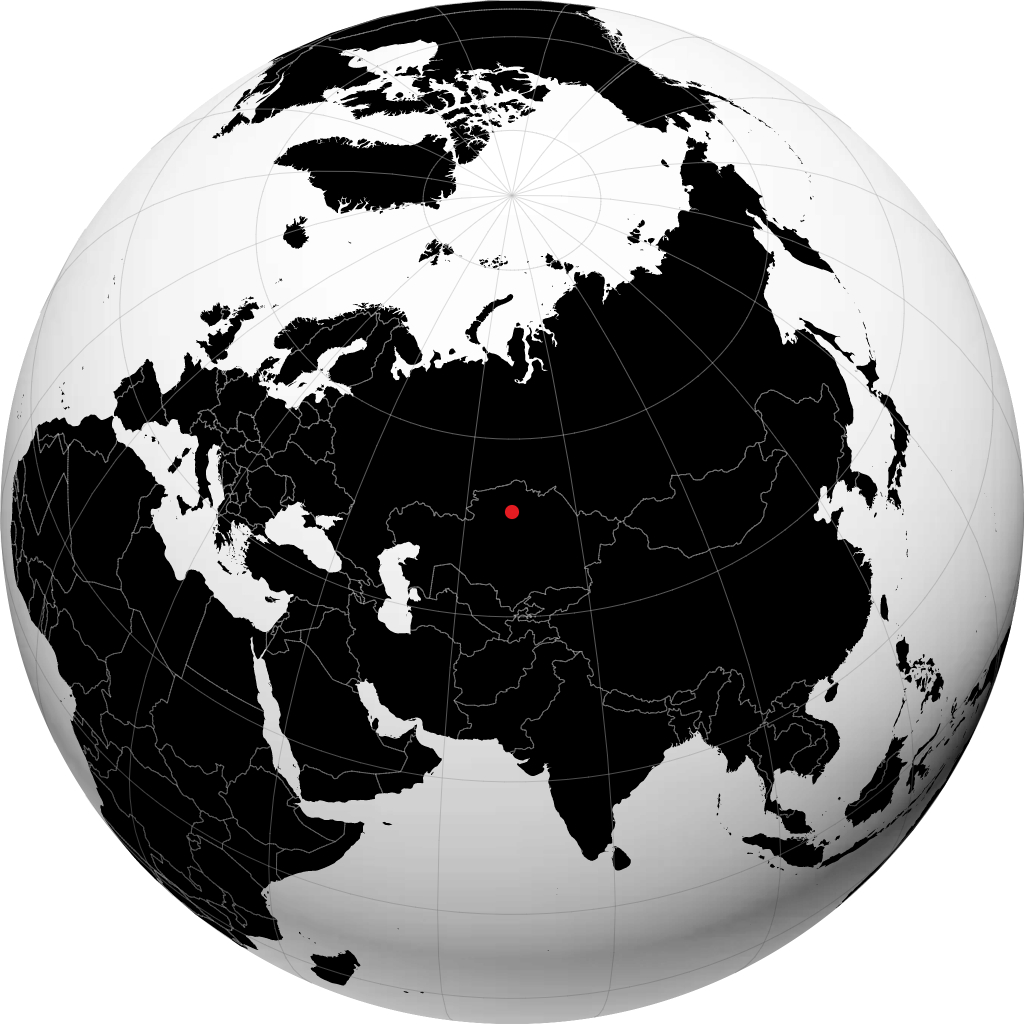 Atbasar on the globe