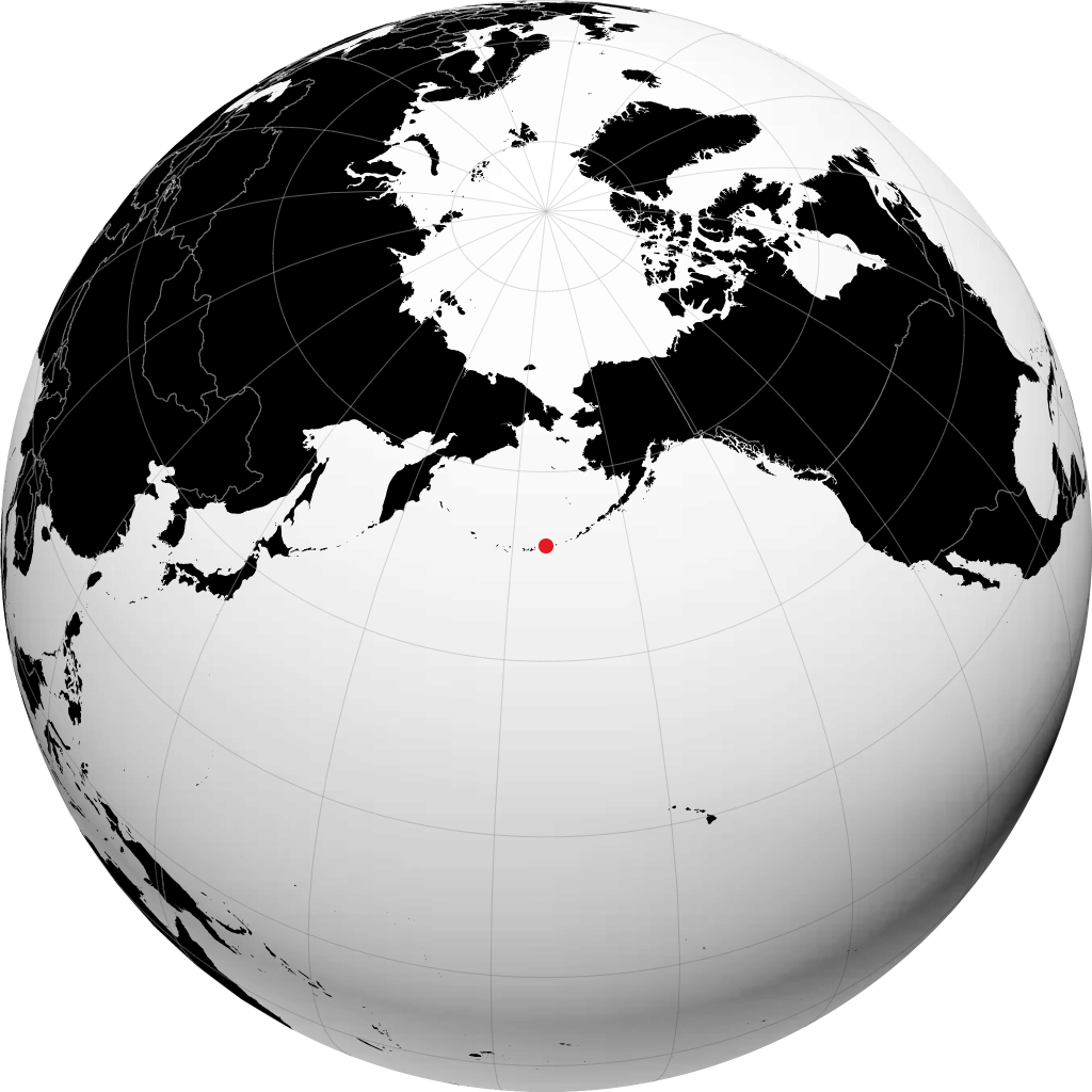 Atka Island on the globe