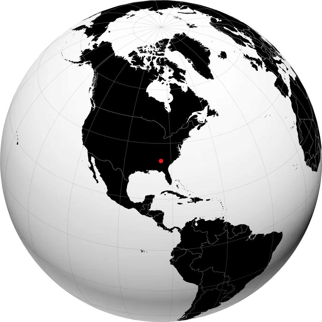 Atlanta on the globe