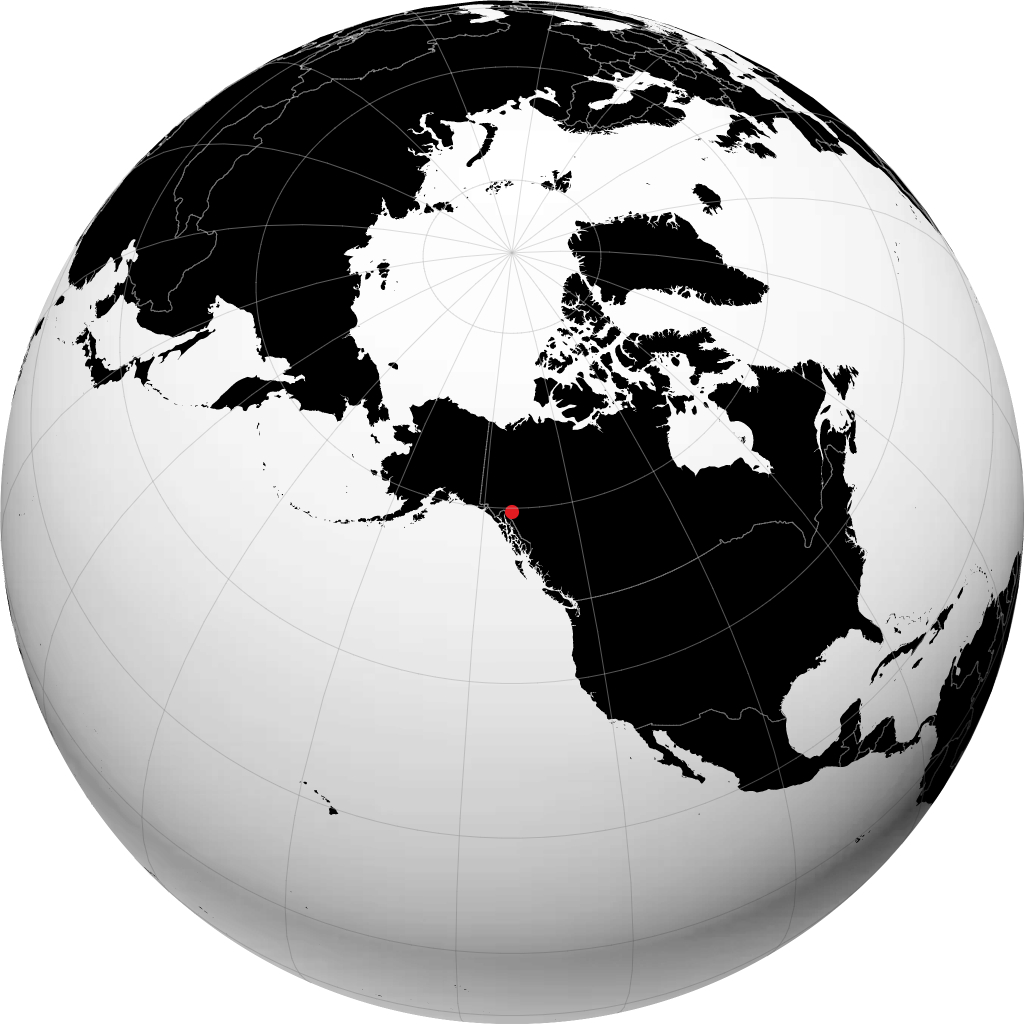 Atlin on the globe