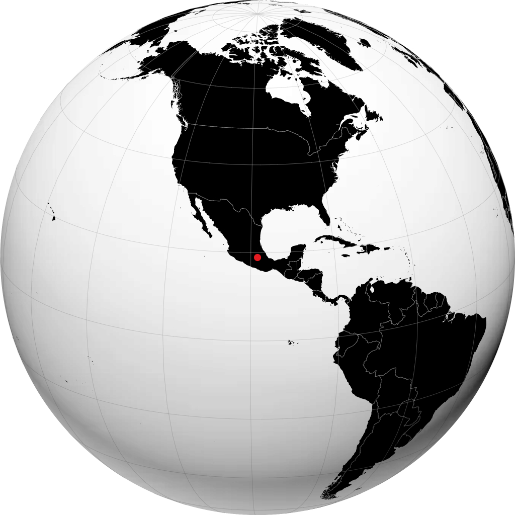 Atlixco on the globe