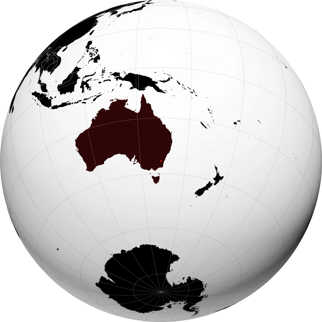 Australian Capital Territory on the globe