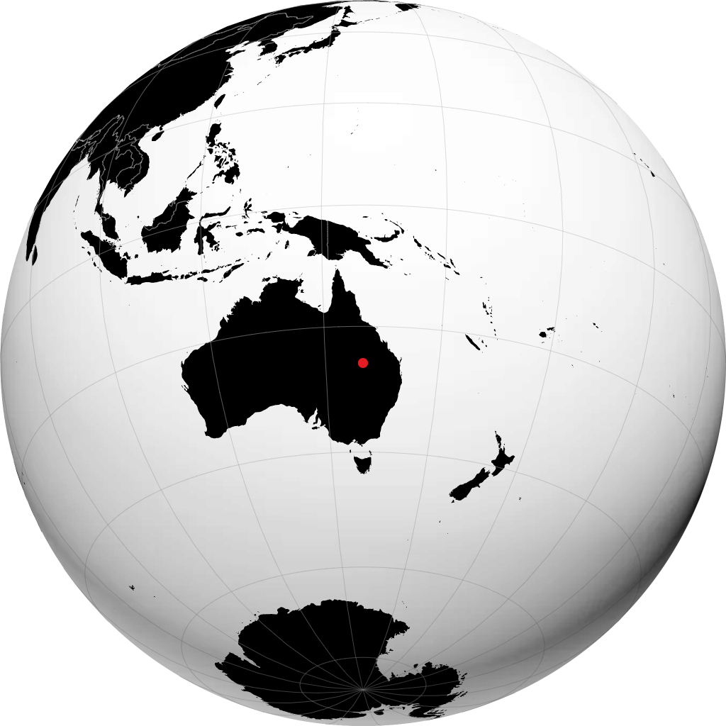 Augathella on the globe