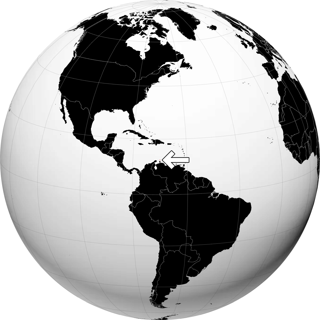 Aruba on the globe