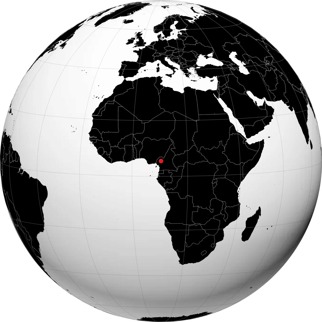 Bafoussam on the globe