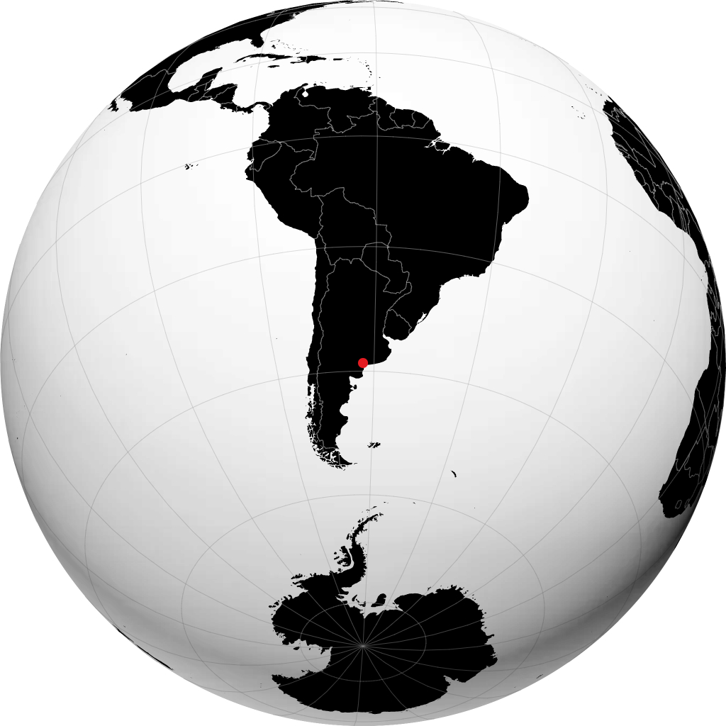 Bahía Blanca on the globe