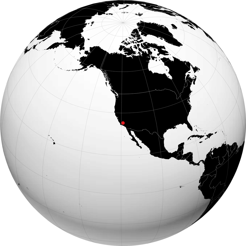 Bakersfield on the globe