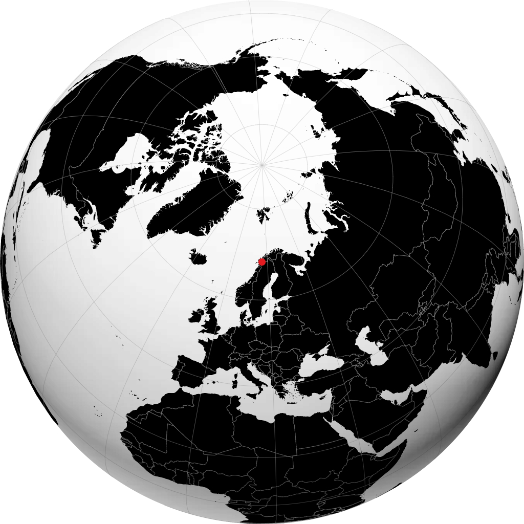 Ballangen on the globe