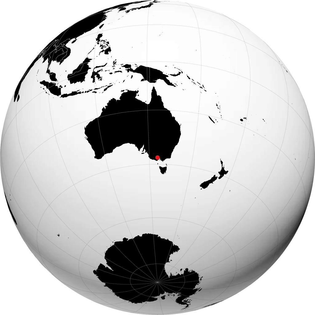 Ballarat on the globe