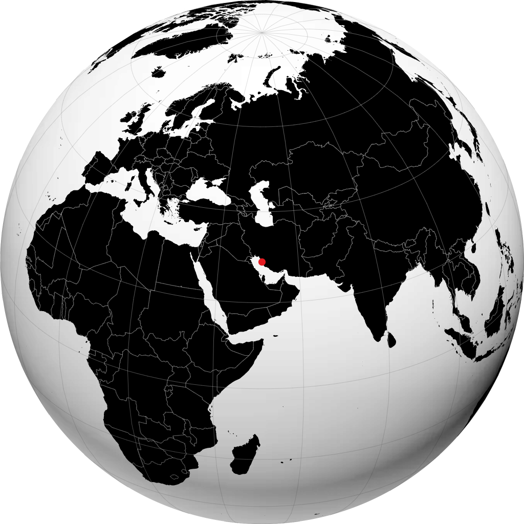 Bandar Būshehr on the globe