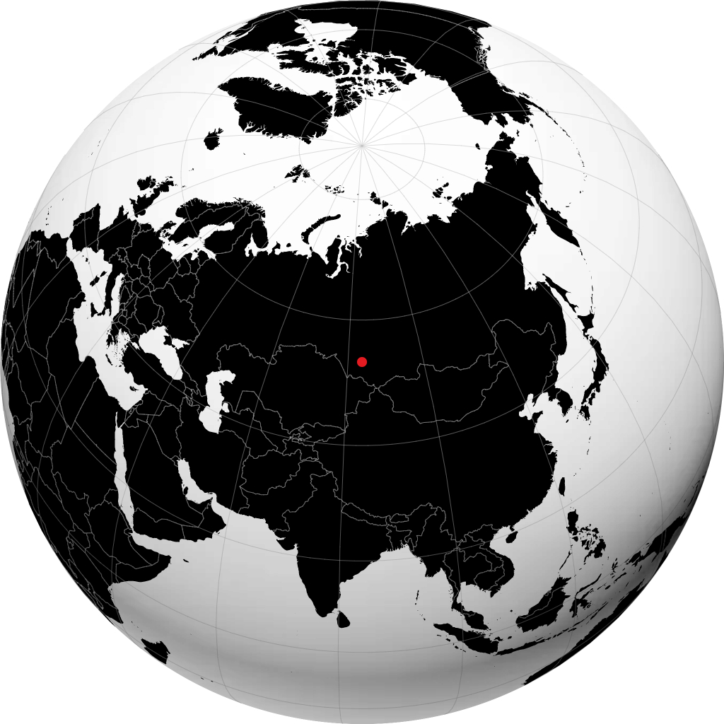 Barnaul on the globe