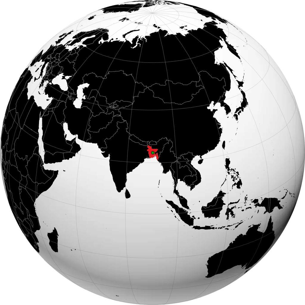 Bangladesh on the globe