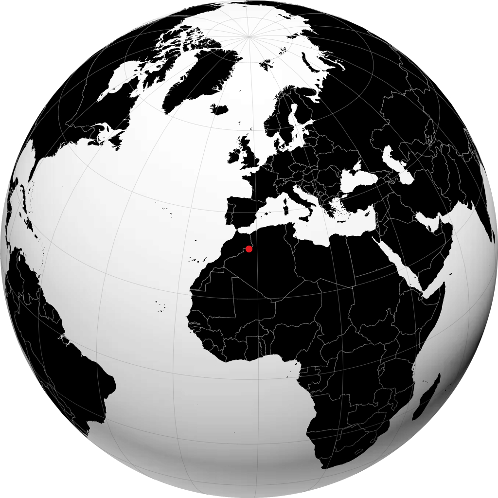 Béchar on the globe