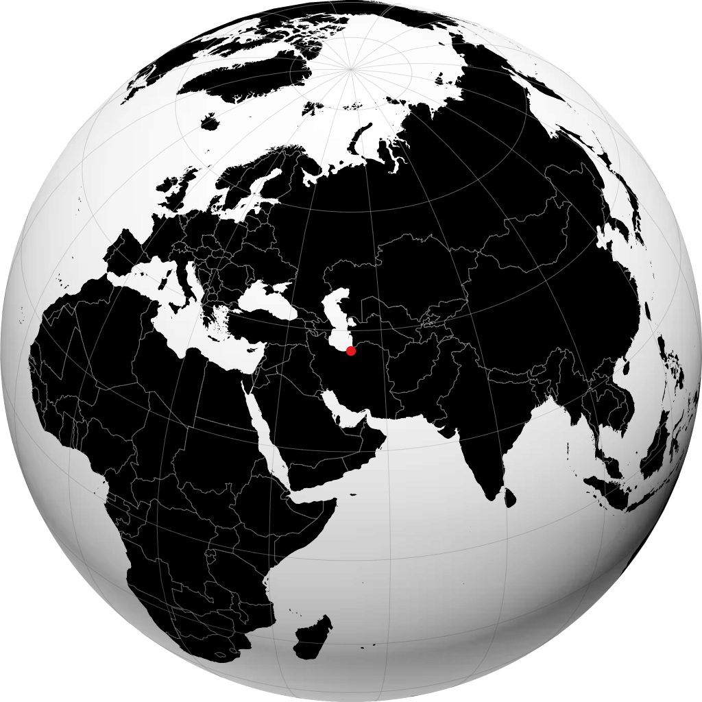 Behshahr on the globe