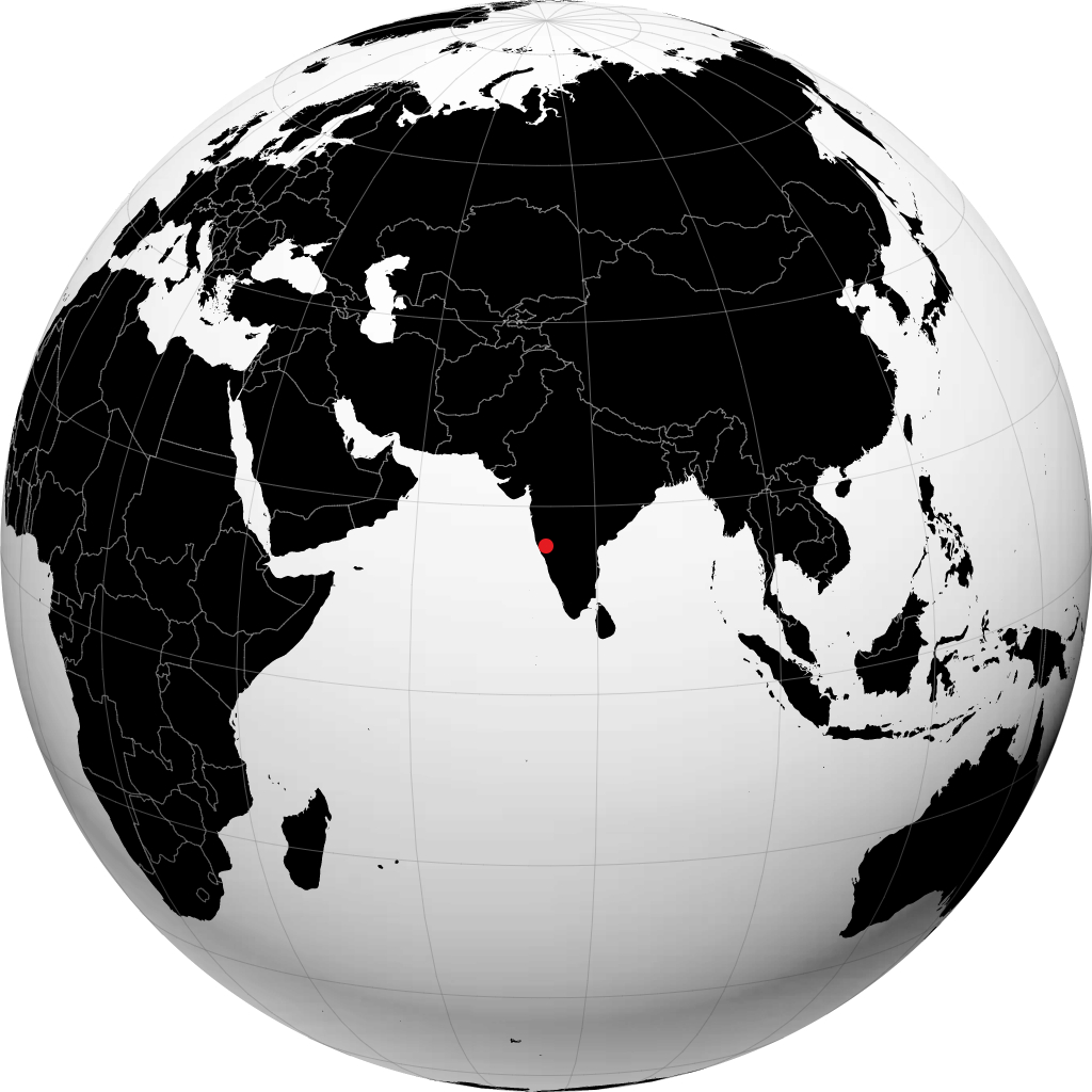 Belgaum on the globe