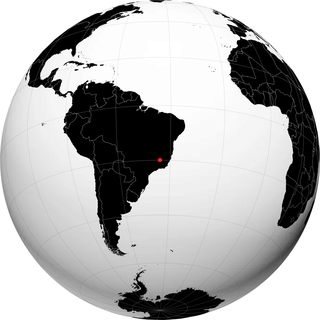 Belo Horizonte on the globe