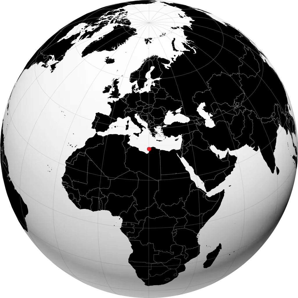 Benghazi on the globe