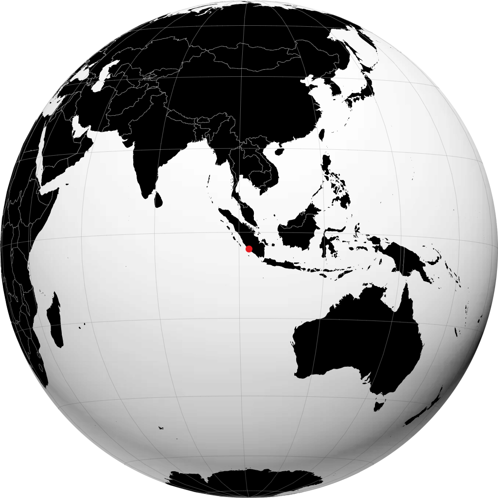 Bengkulu on the globe