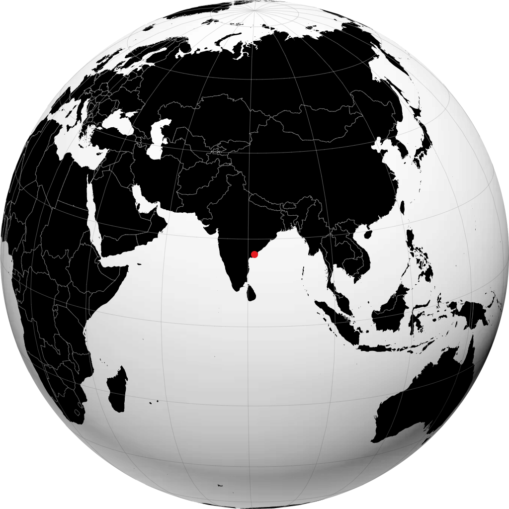 Bhimavaram on the globe