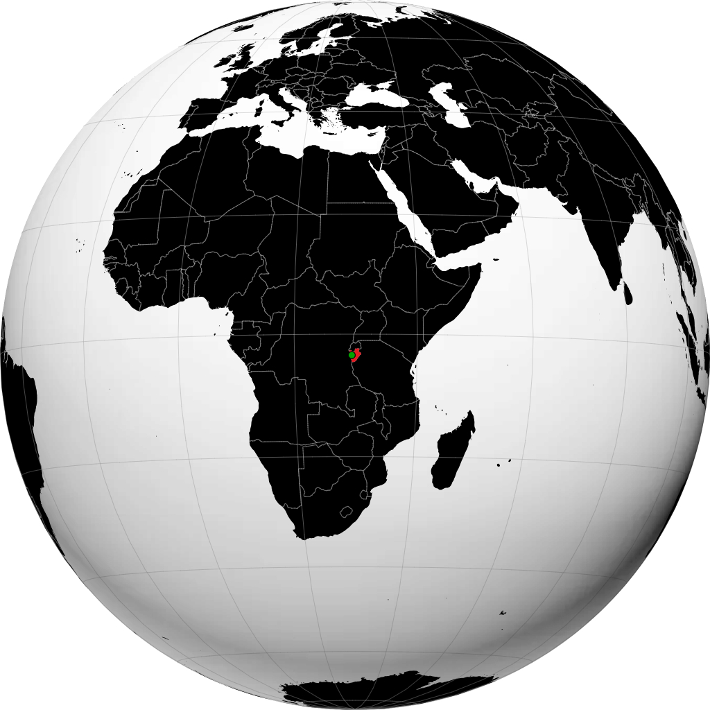 Burundi on the globe