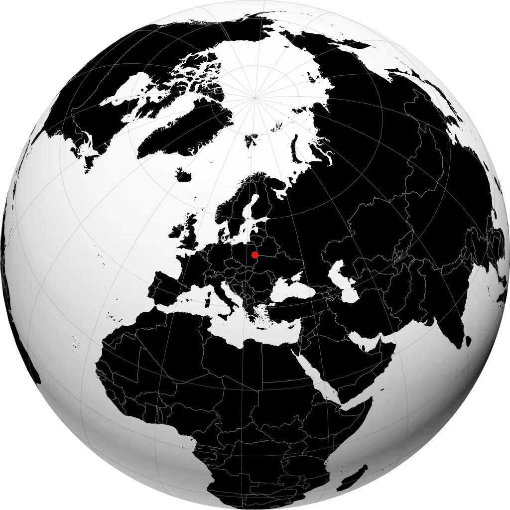 Biała Podlaska on the globe